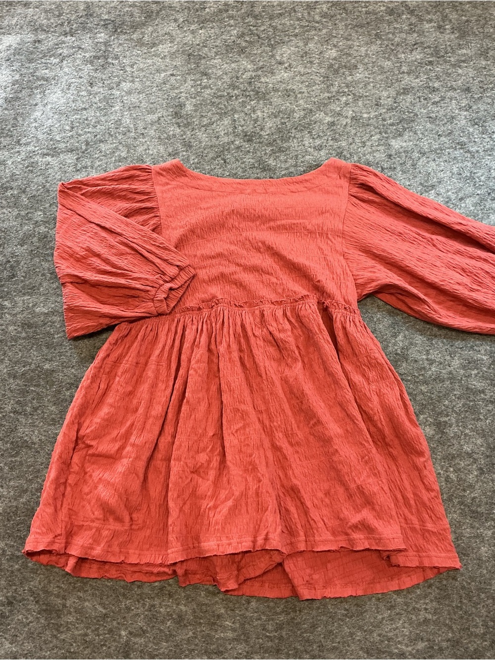 Free People Textured Coral Peasant Dress Size XS - Picture 1 of 5